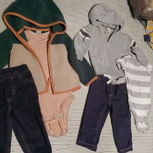 Baby Clothing Set with Hoodie and Bodysuits